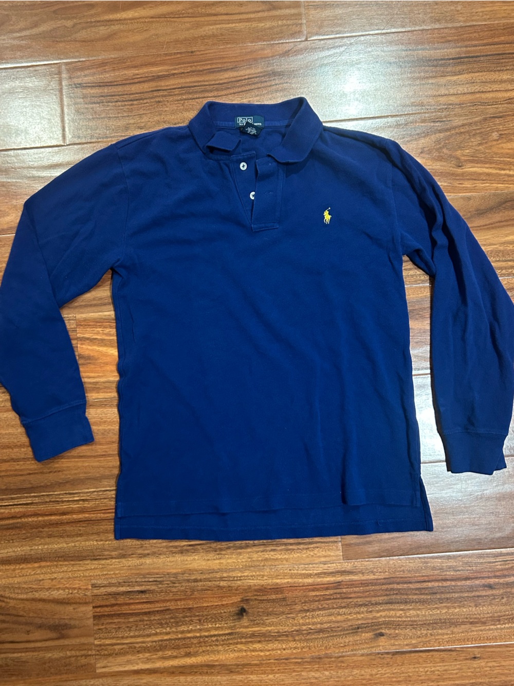 Polo Ralph Lauren blue long sleeve polo shirt boys large 14 16